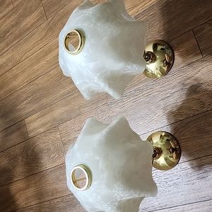 Partylite 2  lampshades gold candle holder